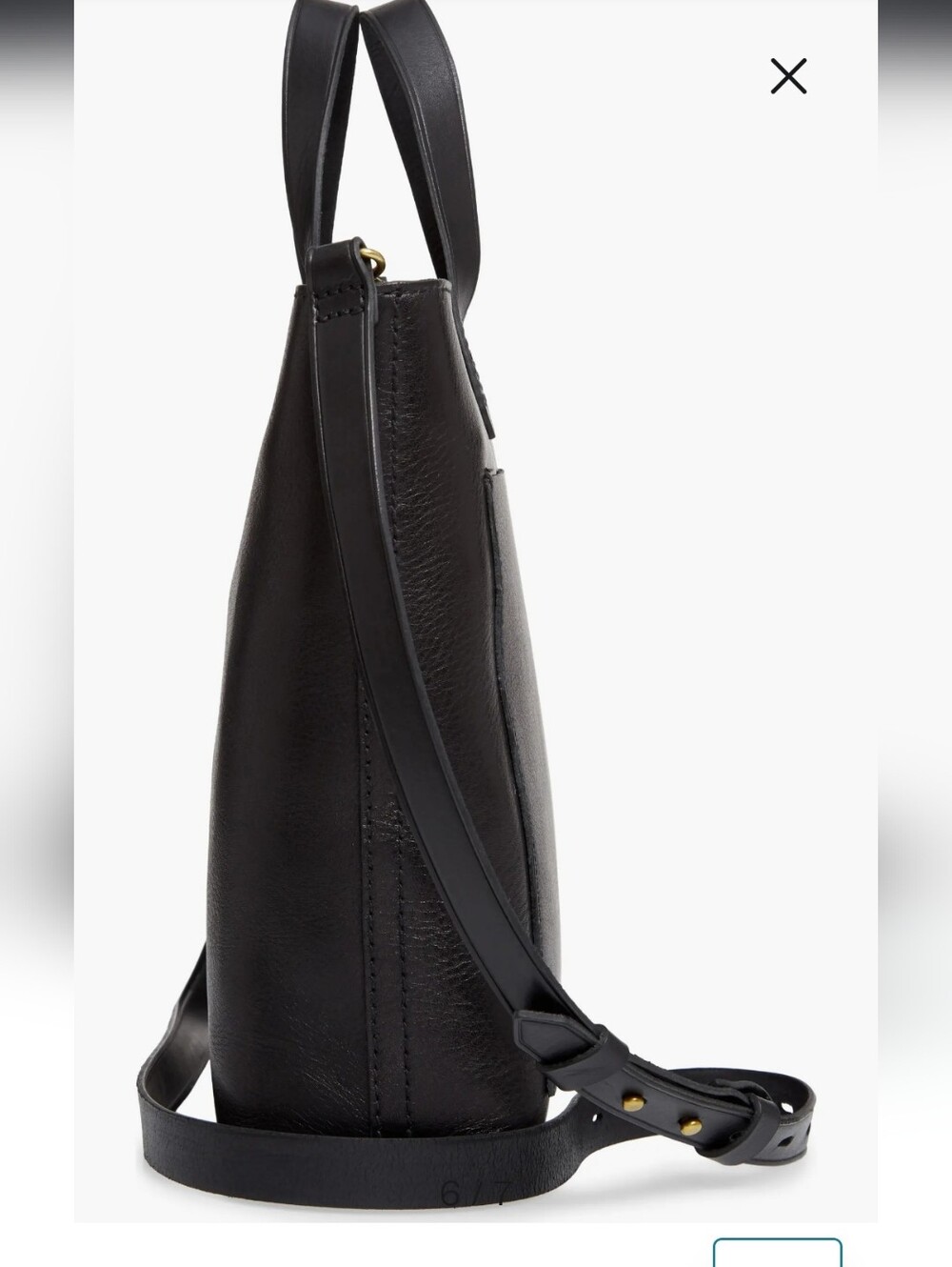 Madewell Zip Top Transport Crossbody Black Leather Tote Small - Picture 6 of 13